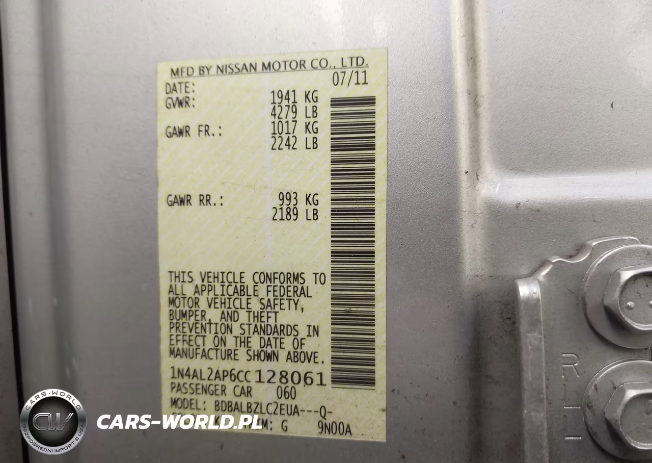 2012 Nissan Altima 2.5 S VIN:1N4AL2AP6CC128061 - 9