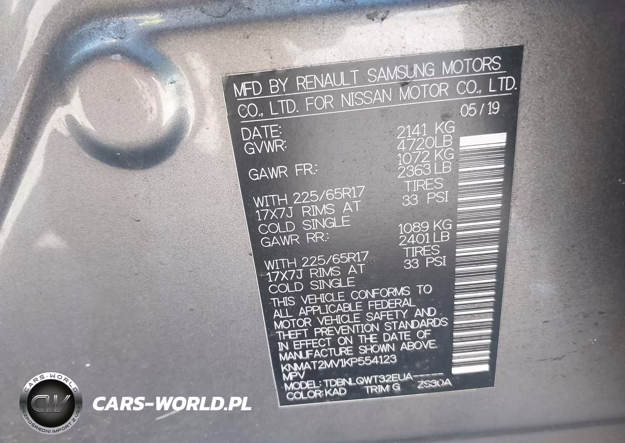 2019 Nissan Rogue Sv VIN:KNMAT2MV1KP554123 - 9