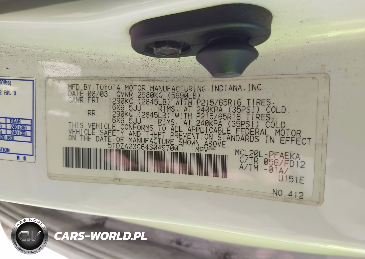 2004 Toyota Sienna Le VIN:5TDZA23C64S049700 - 9