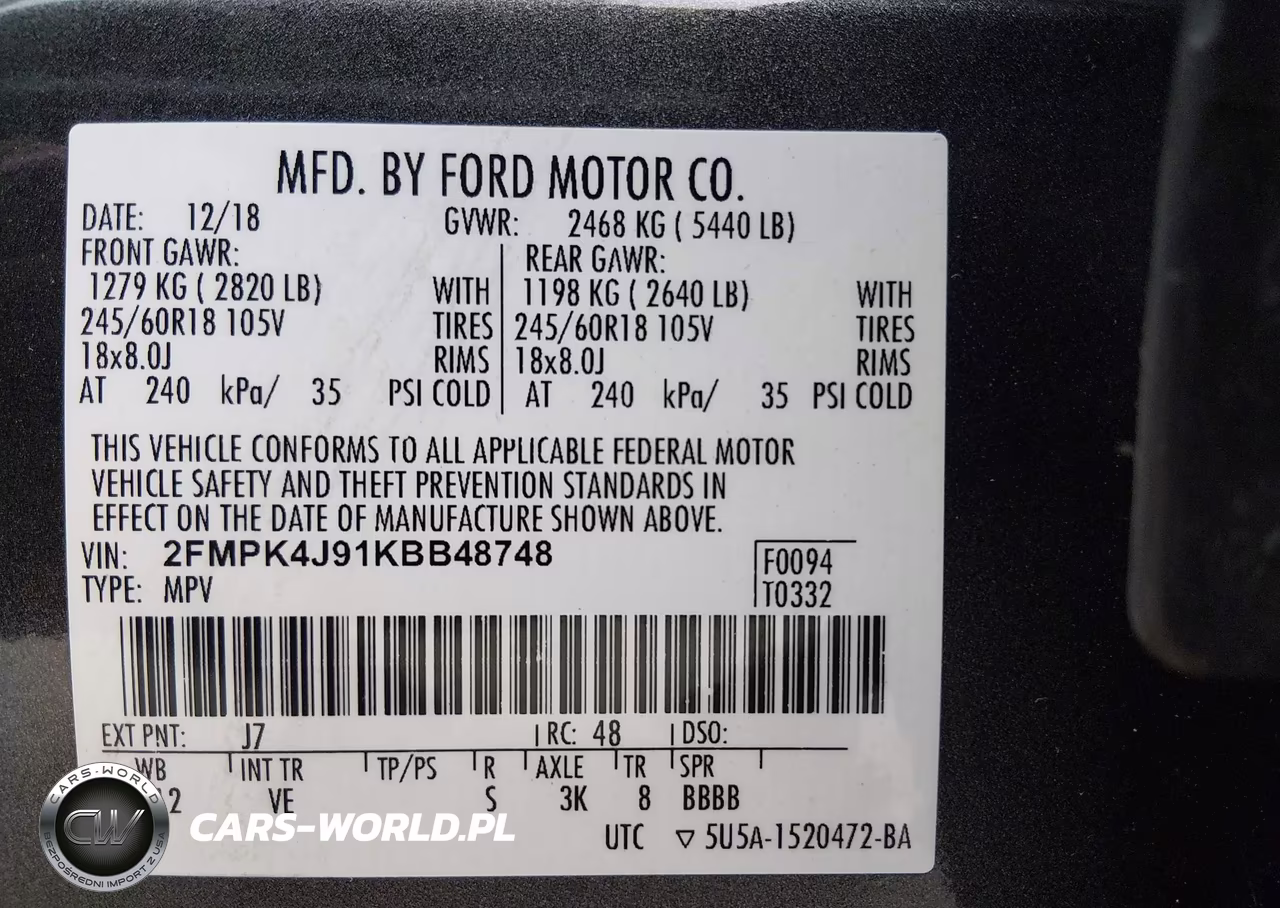 2019 Ford Edge Sel VIN:2FMPK4J91KBB48748 - 9
