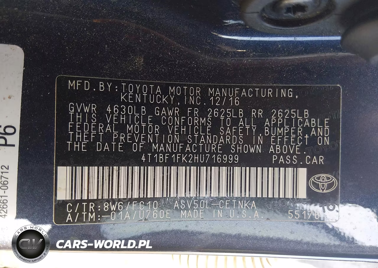 2017 Toyota Camry Le VIN:4T1BF1FK2HU716999 - 9