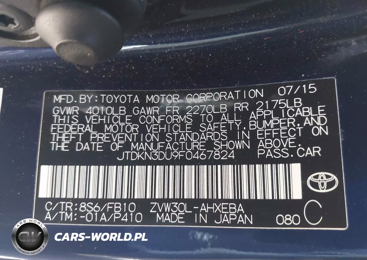 2015 Toyota Prius Two VIN:JTDKN3DU9F0467824 - 9