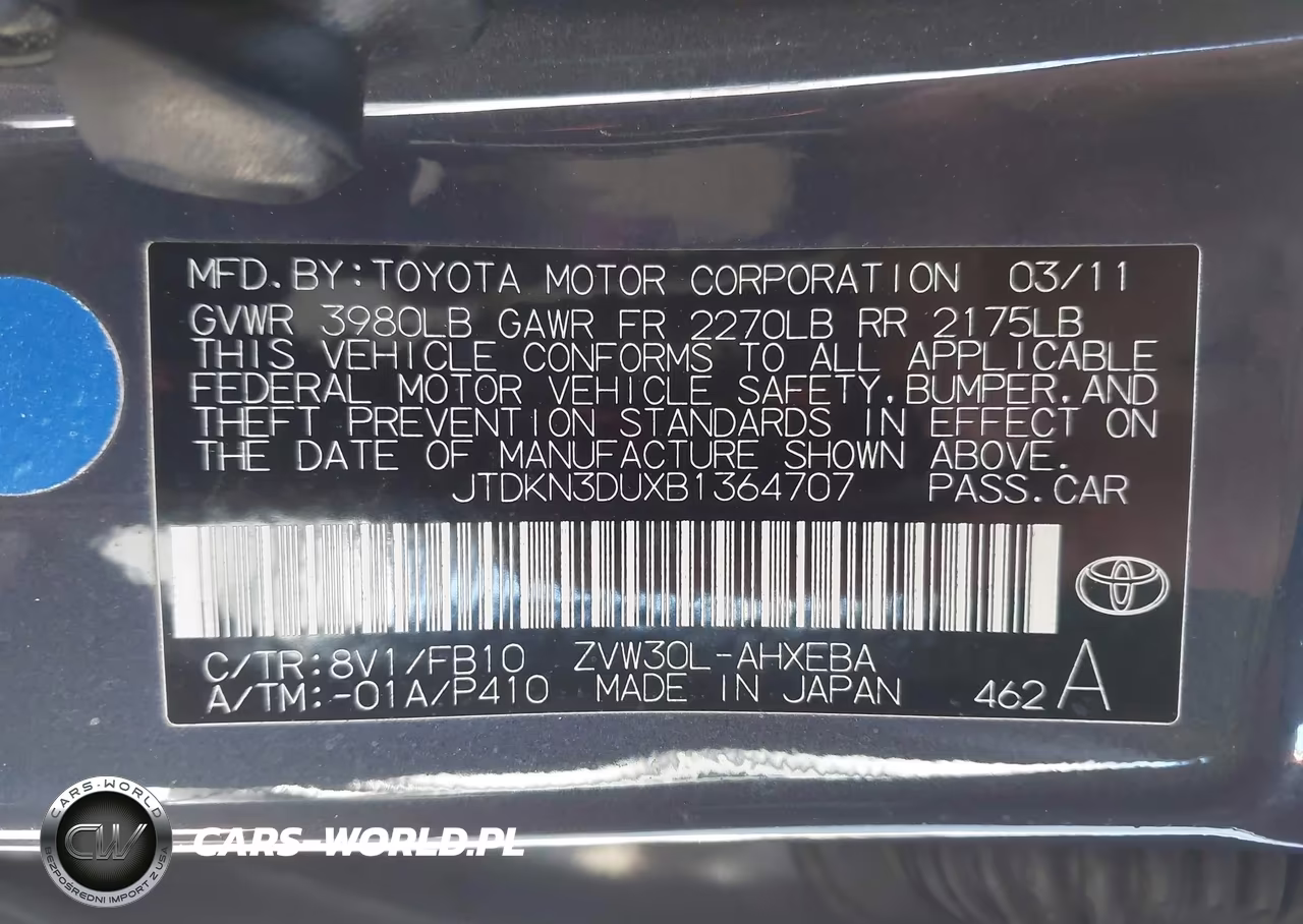 2011 Toyota Prius VIN:JTDKN3DUXB1364707 - 9