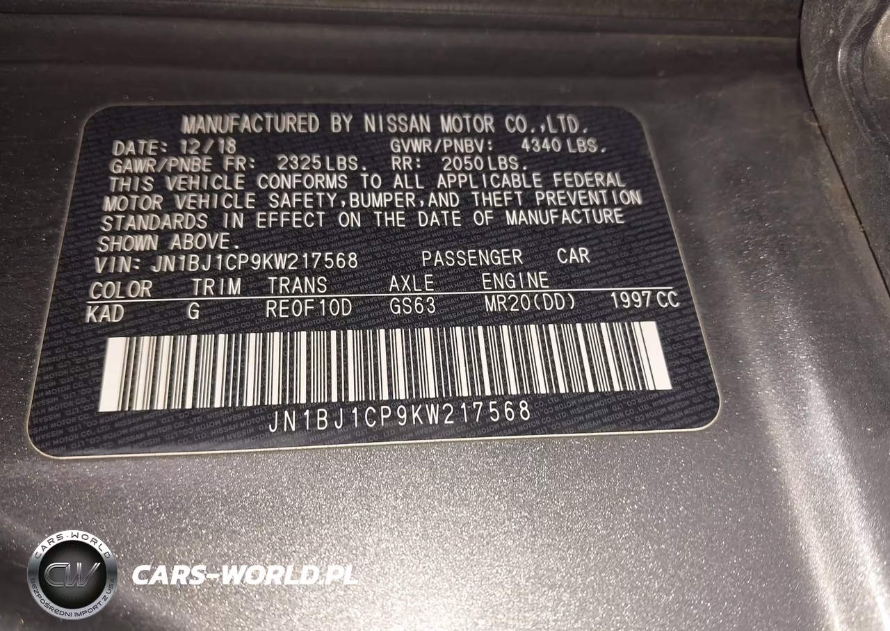 2019 Nissan Rogue Sport S VIN:JN1BJ1CP9KW217568 - 9