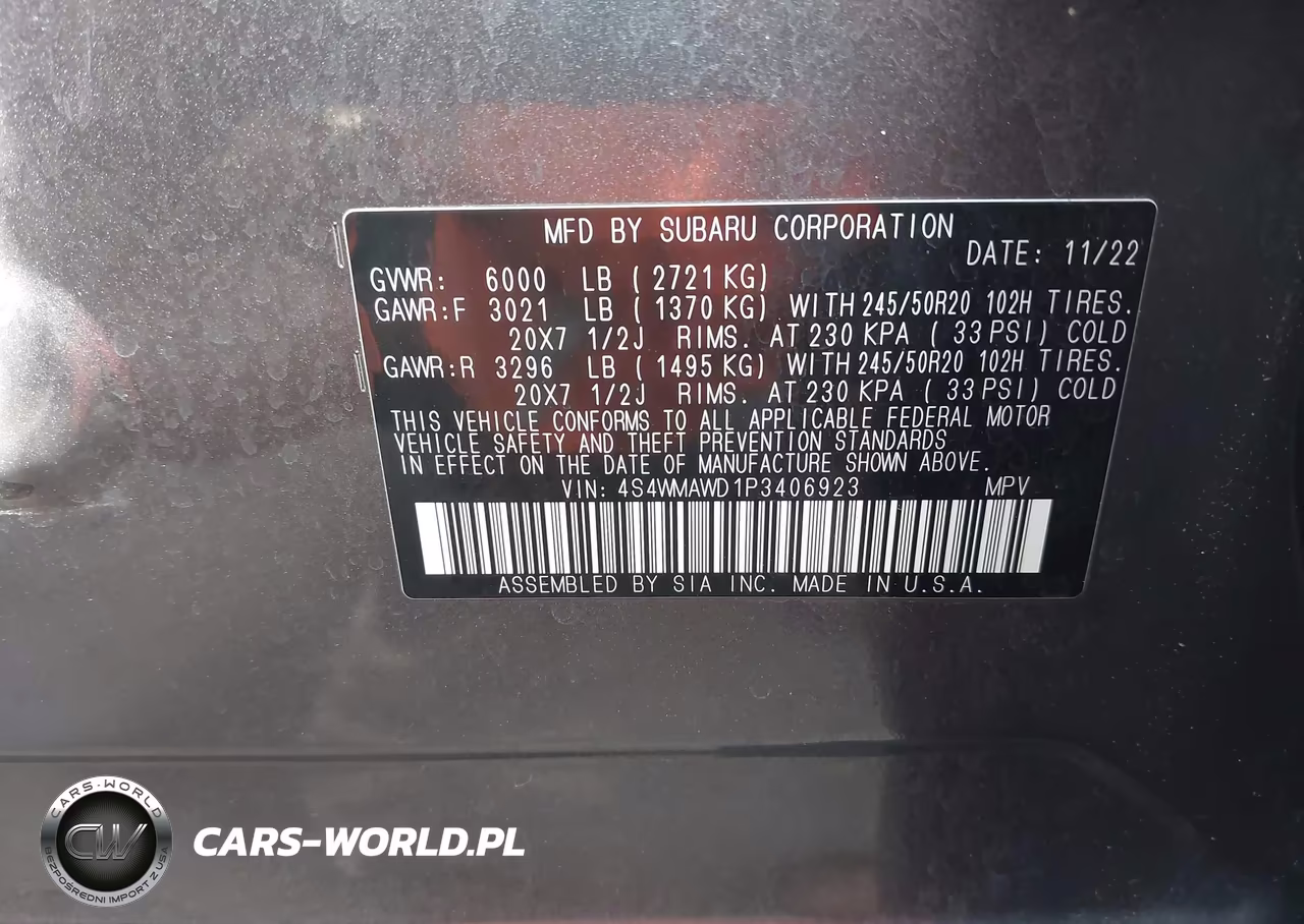 2023 Subaru Ascent Touring 7-Passenger VIN:4S4WMAWD1P3406923 - 9