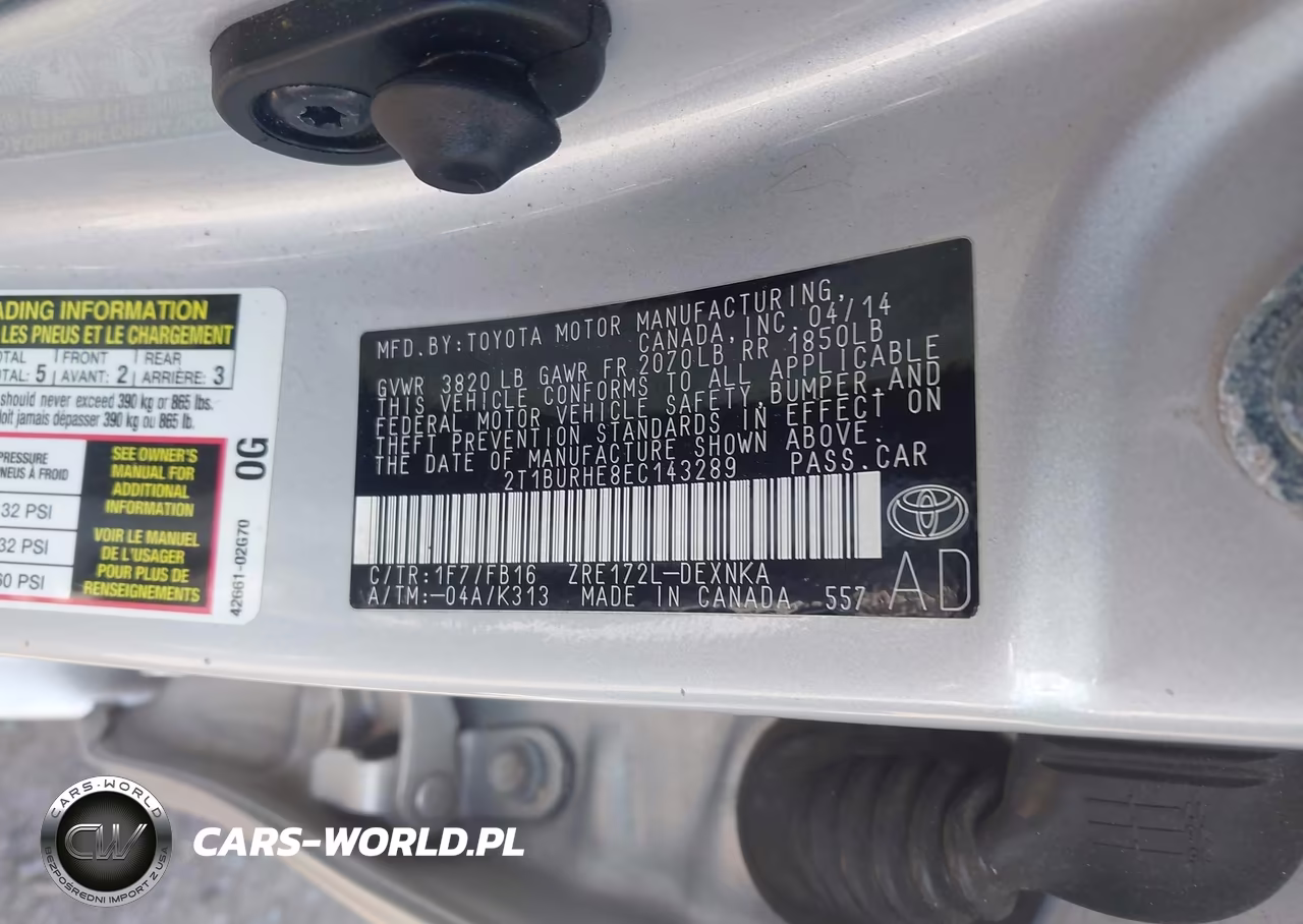2014 Toyota Corolla Le VIN:2T1BURHE8EC143289 - 9