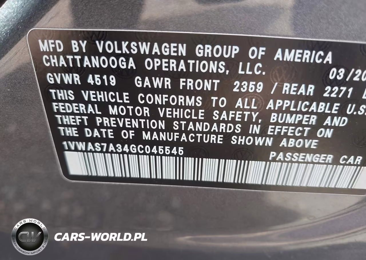 2016 Volkswagen Passat 1.8T S VIN:1VWAS7A34GC045545 - 9