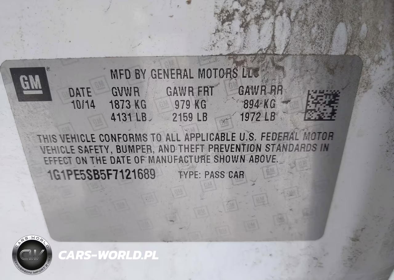 2015 Chevrolet Cruze 2Lt Auto VIN:1G1PE5SB5F7121689 - 9
