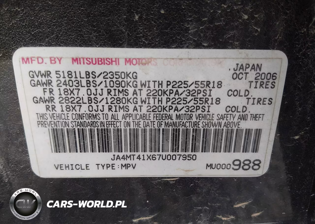 2007 Mitsubishi Outlander Xls VIN:JA4MT41X67U007950 - 9