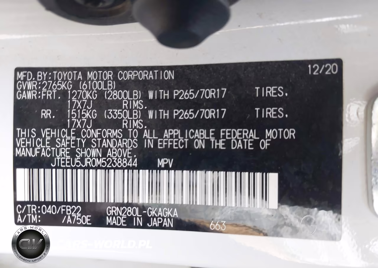 2021 Toyota 4Runner Sr5 VIN:JTEEU5JR0M5238844 - 9