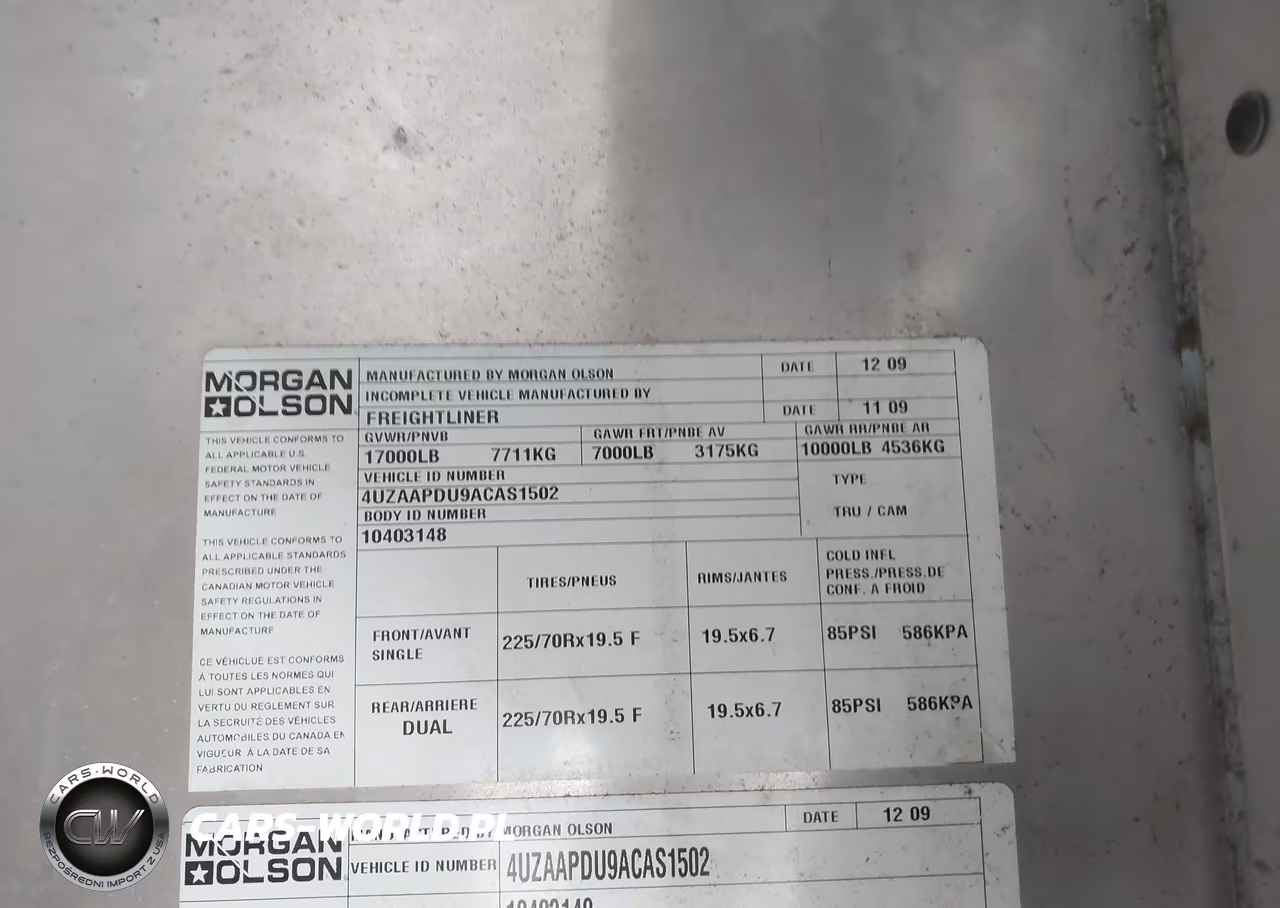 2010 Freightliner Chassis M Line Walk-In Van VIN:4UZAAPDU9ACAS1502 - 12
