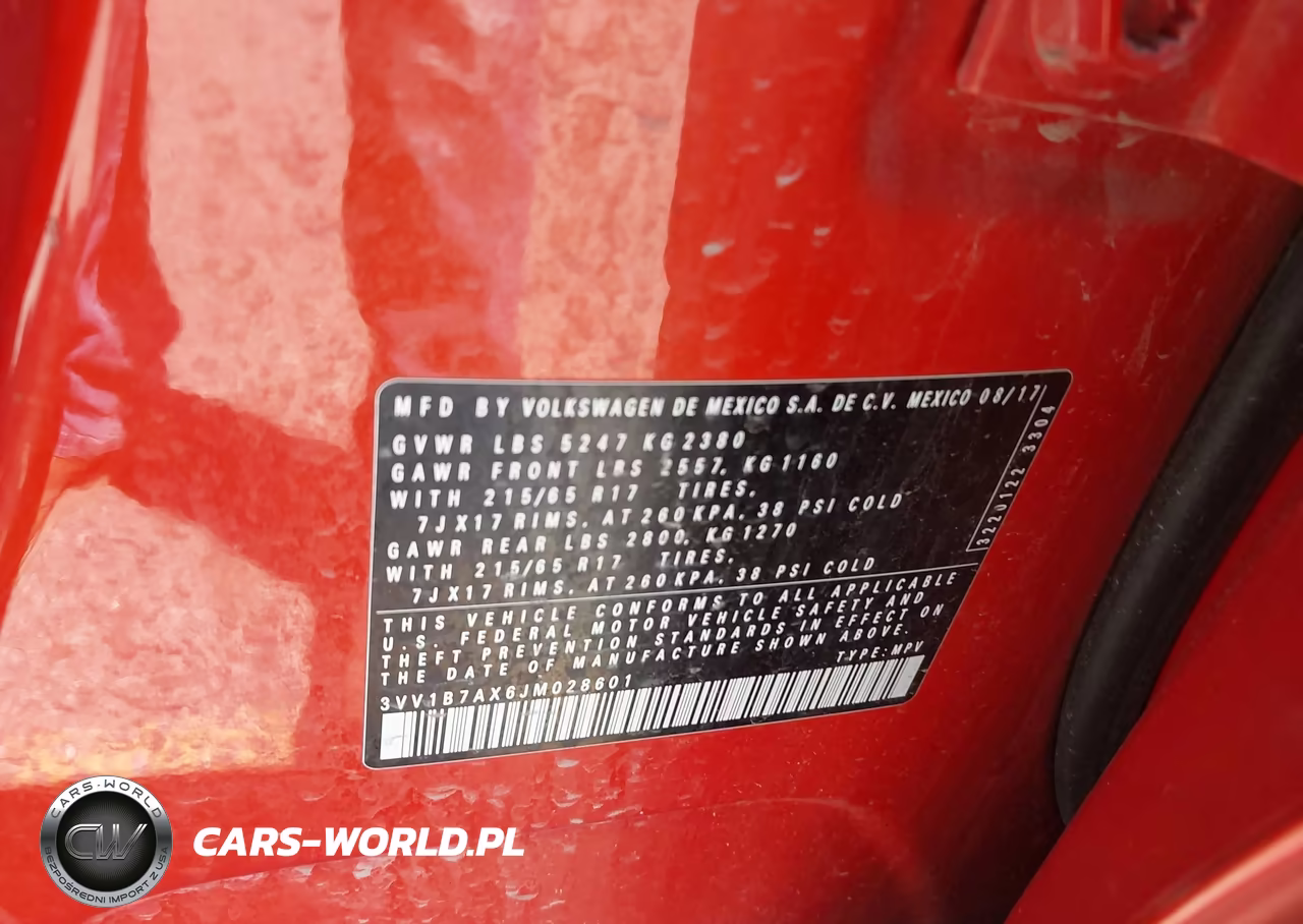 2018 Volkswagen Tiguan 2.0T S VIN:3VV1B7AX6JM028601 - 9