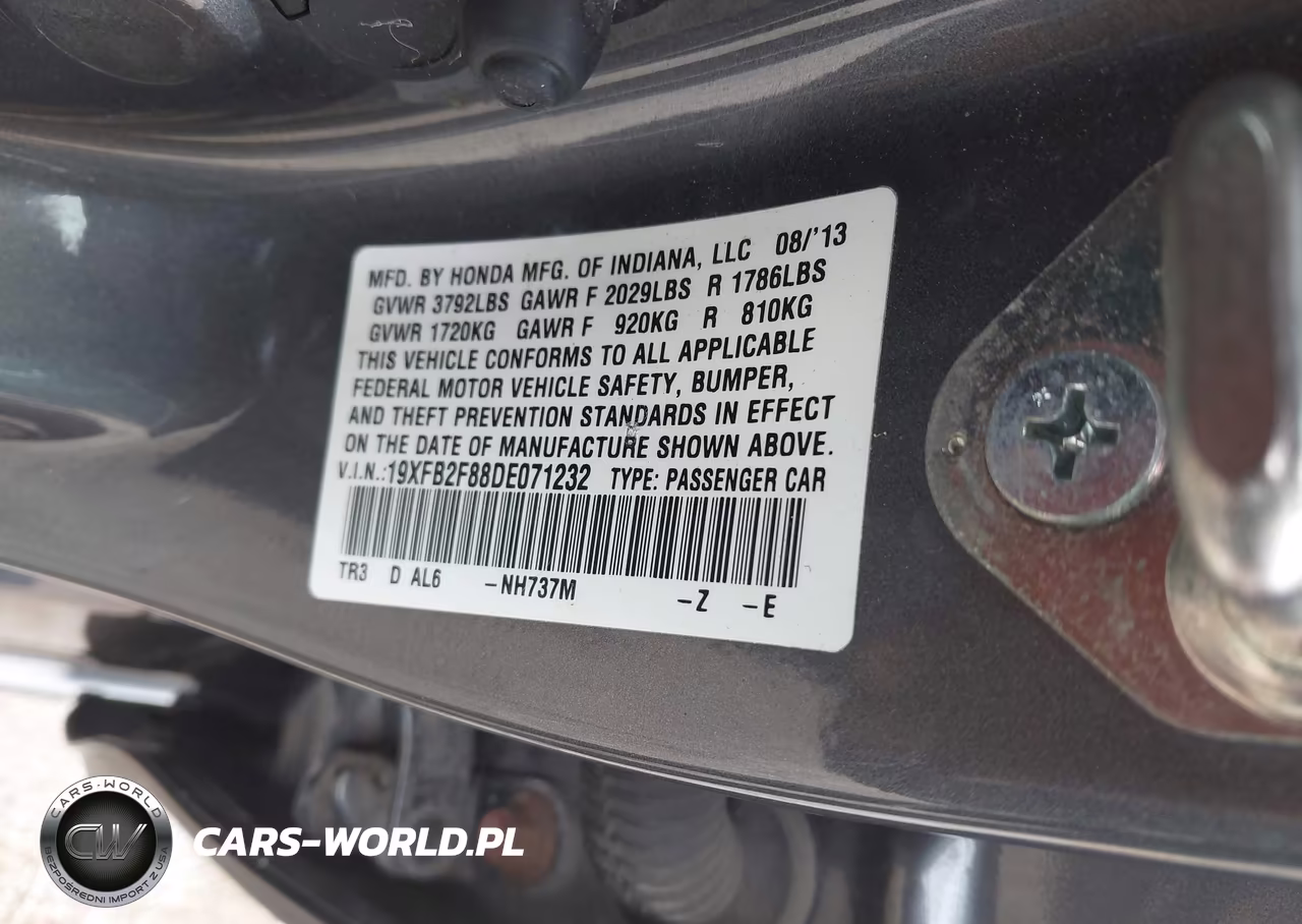 2013 Honda Civic Ex VIN:19XFB2F88DE071232 - 9