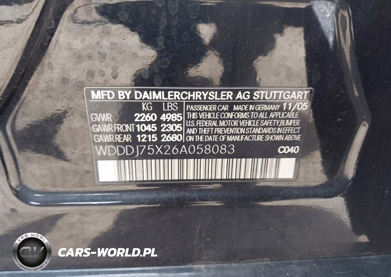 2006 Mercedes-Benz Cls 500 VIN:WDDDJ75X26A058083 - 9
