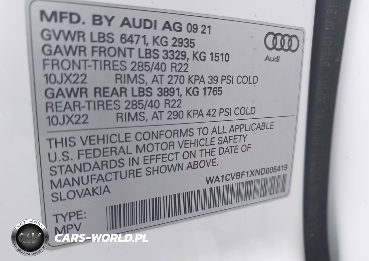 2022 Audi Q8 Prestige 55 Tfsi Quattro Tiptronic VIN:WA1CVBF1XND005419 - 9