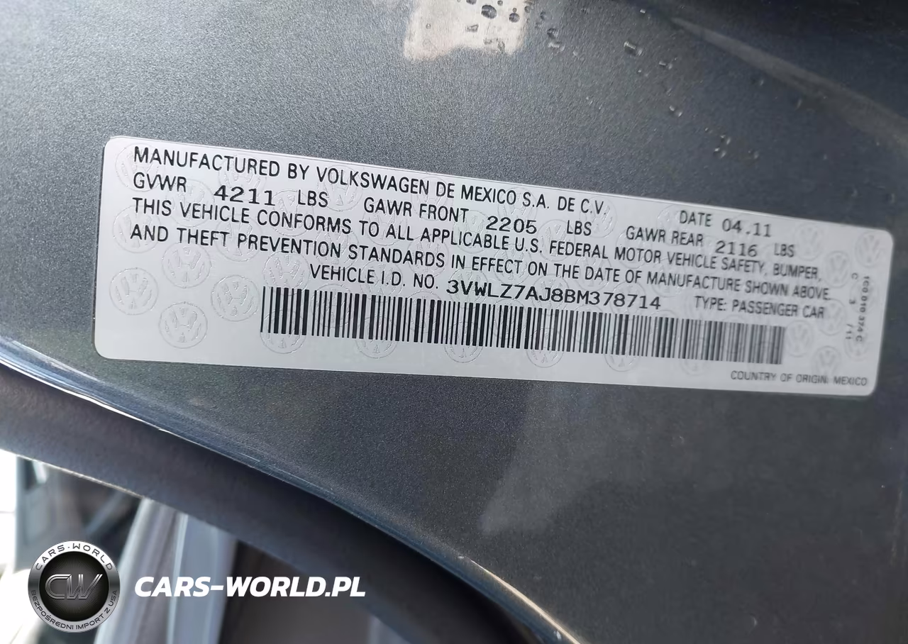 2011 Volkswagen Jetta 2.5L Sel VIN:3VWLZ7AJ8BM378714 - 9