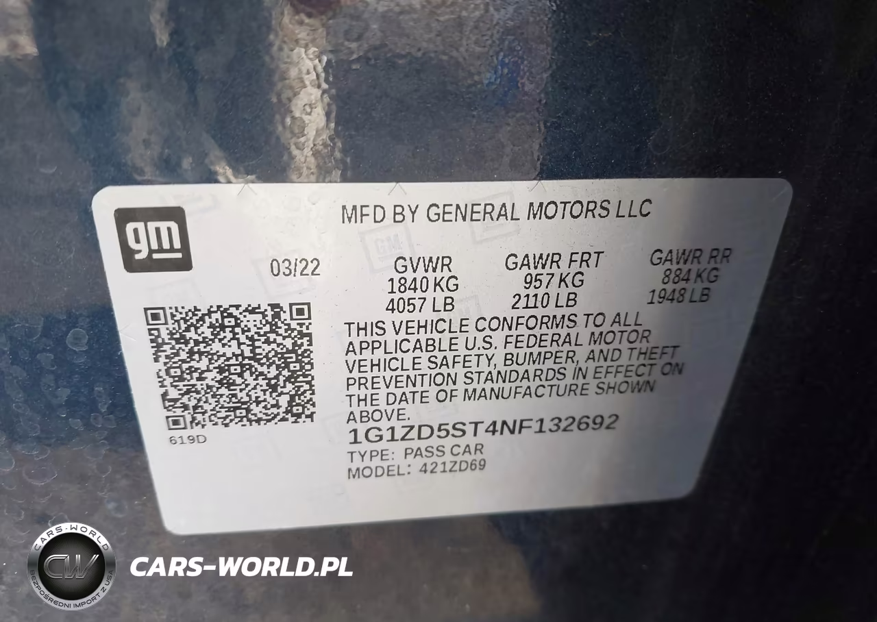 2022 Chevrolet Malibu Fwd Lt VIN:1G1ZD5ST4NF132692 - 9