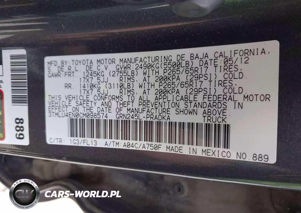 2012 Toyota Tacoma Base V6 VIN:3TMLU4EN0CM098574 - 9