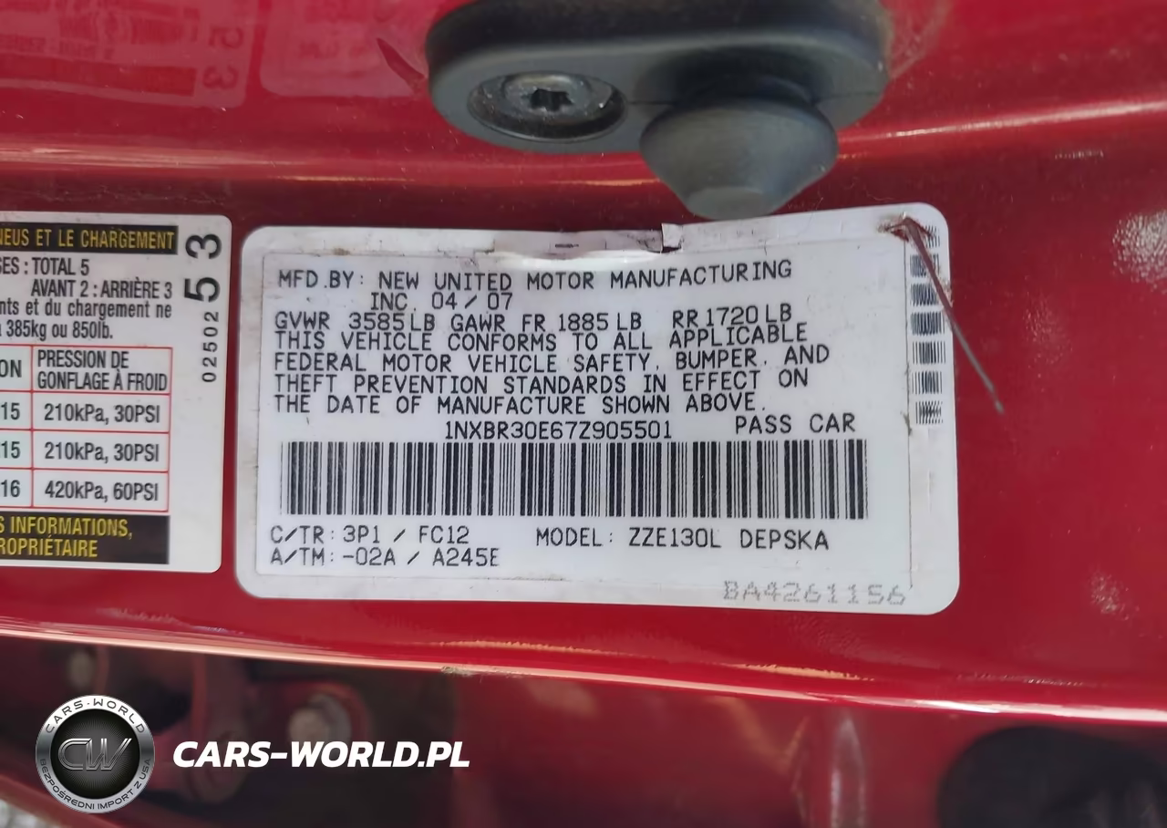 2007 Toyota Corolla S VIN:1NXBR30E67Z905501 - 9