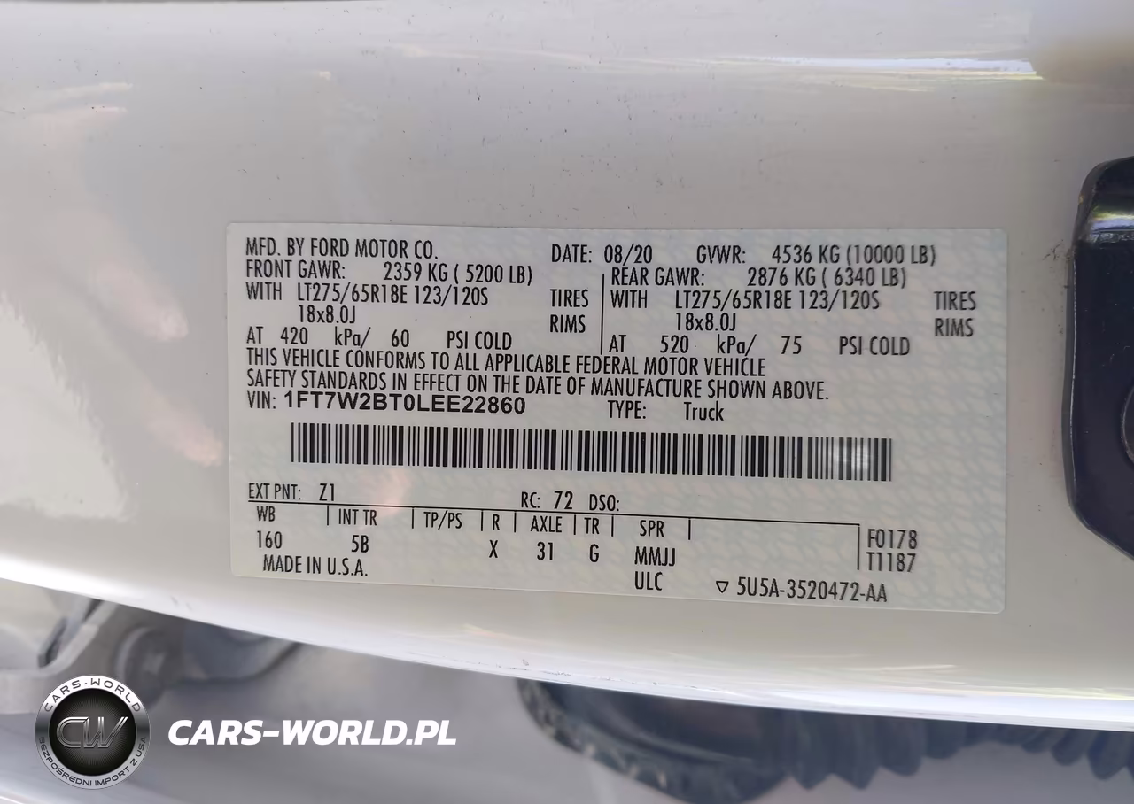 2020 Ford F-250 Lariat VIN:1FT7W2BT0LEE22860 - 9