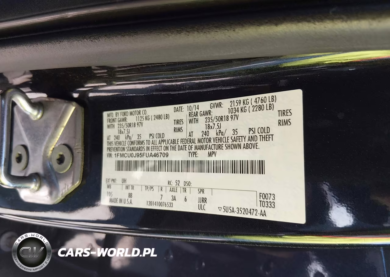 2015 Ford Escape Titanium VIN:1FMCU0J95FUA46709 - 9