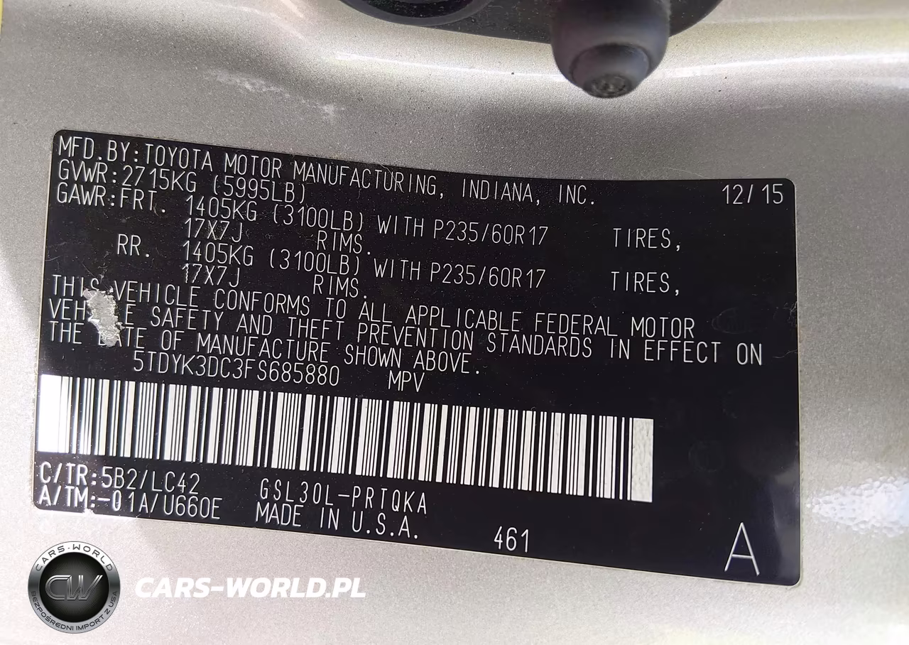 2015 Toyota Sienna Xle 8 Passenger VIN:5TDYK3DC3FS685880 - 9