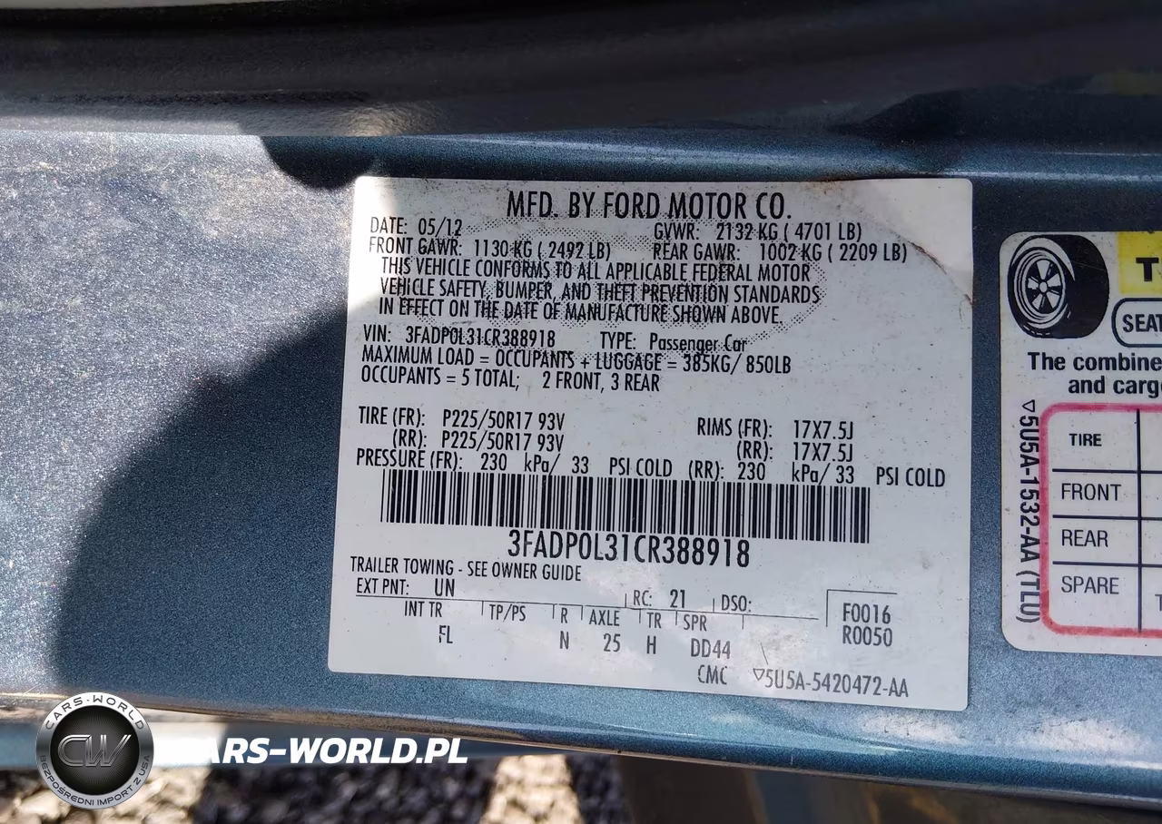 2012 Ford Fusion Hybrid VIN:3FADP0L31CR388918 - 9