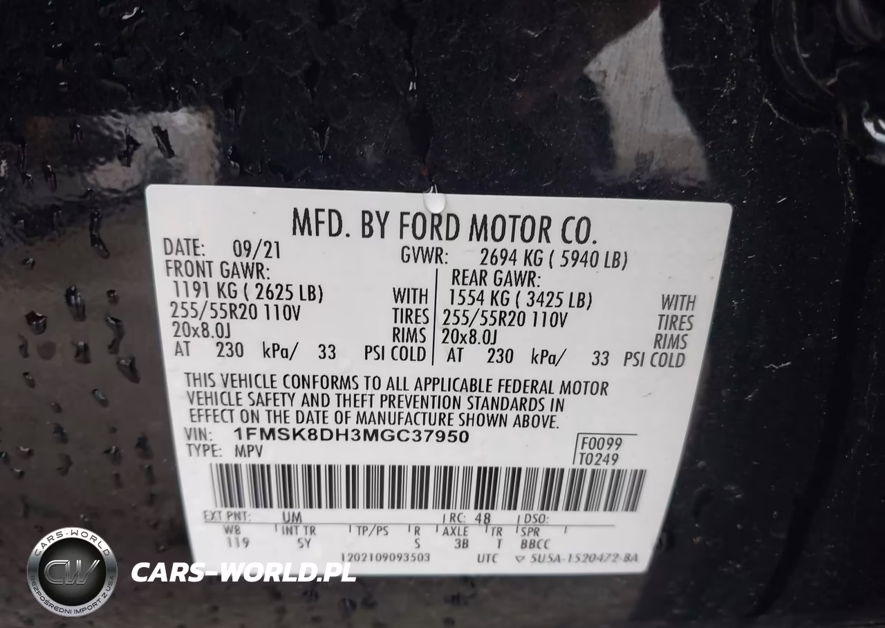 2021 Ford Explorer Xlt VIN:1FMSK8DH3MGC37950 - 9