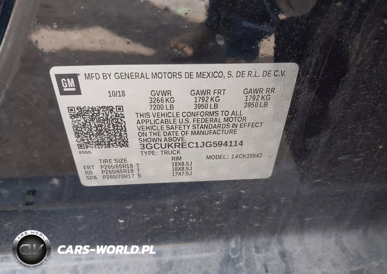 2018 Chevrolet Silverado 1500 2Lt VIN:3GCUKREC1JG594114 - 9