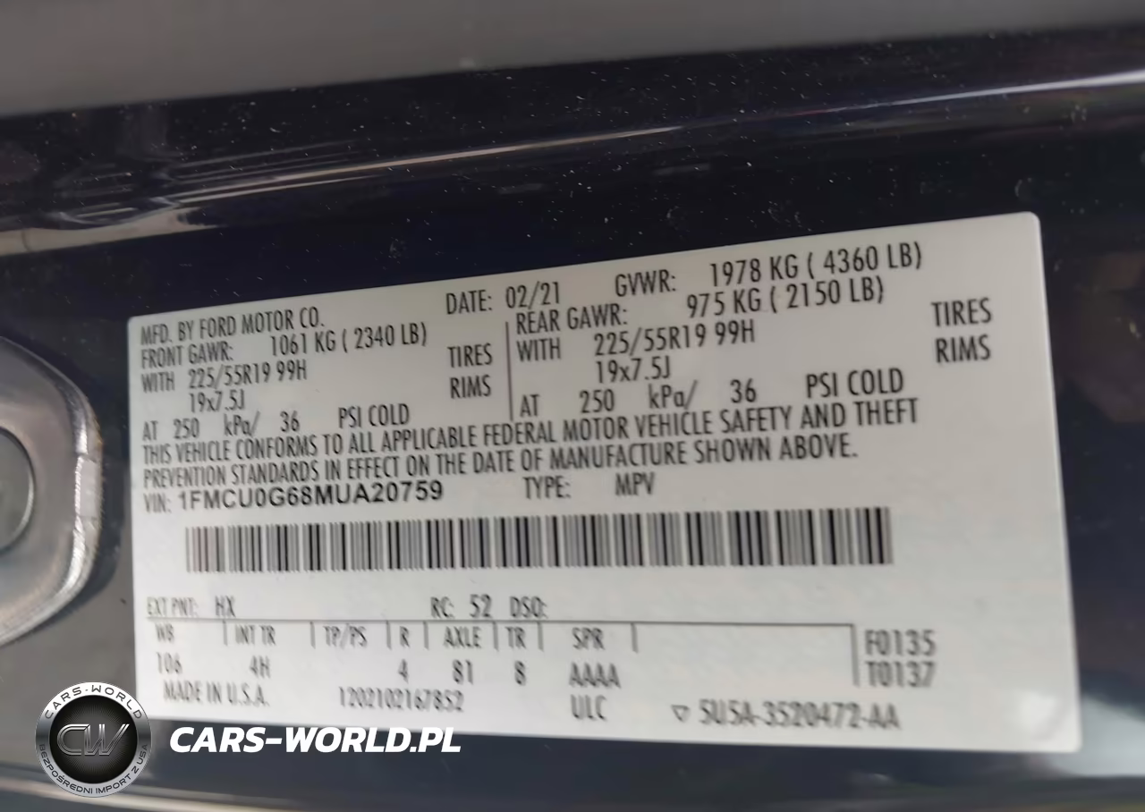 2021 Ford Escape Se VIN:1FMCU0G68MUA20759 - 9