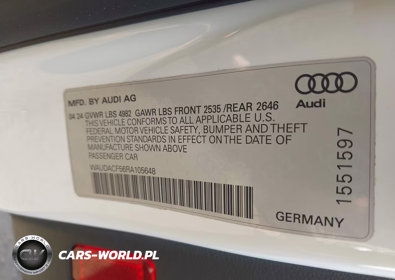 2024 Audi A5 Sportback Premium 45 Tfsi S Line Quattro S Tronic VIN:WAUDACF56RA105648 - 9