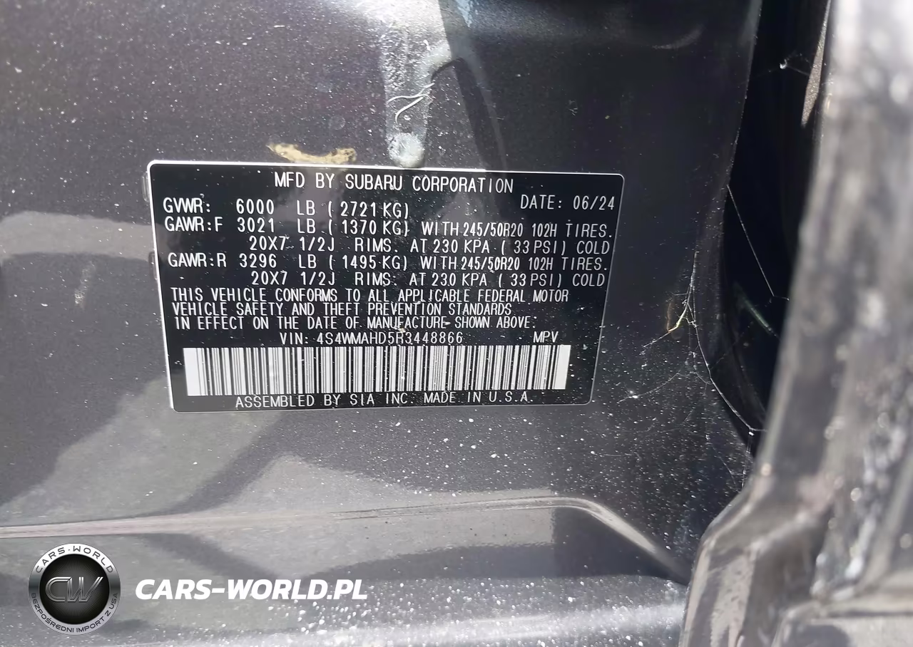 2024 Subaru Ascent Onyx Edition 7-Passenger VIN:4S4WMAHD5R3448866 - 9