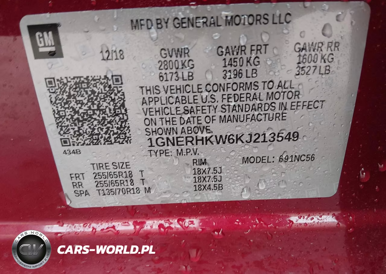 2019 Chevrolet Traverse 3Lt VIN:1GNERHKW6KJ213549 - 9