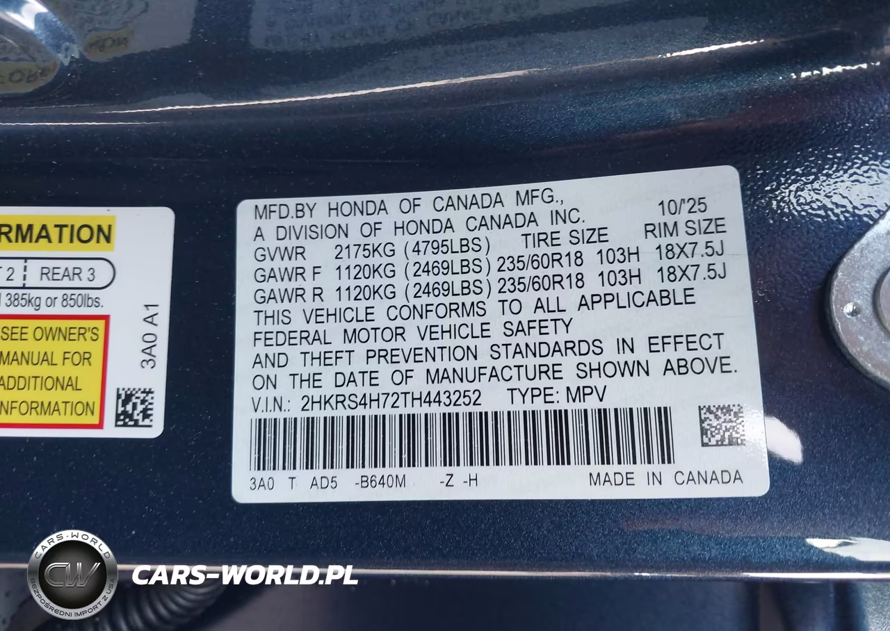 2026 Honda Cr-V Ex-L Awd VIN:2HKRS4H72TH443252 - 9