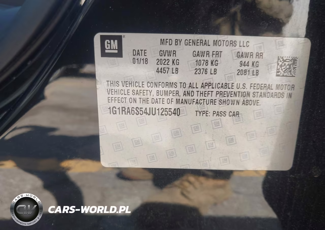 2018 Chevrolet Volt Lt VIN:1G1RA6S54JU125540 - 9