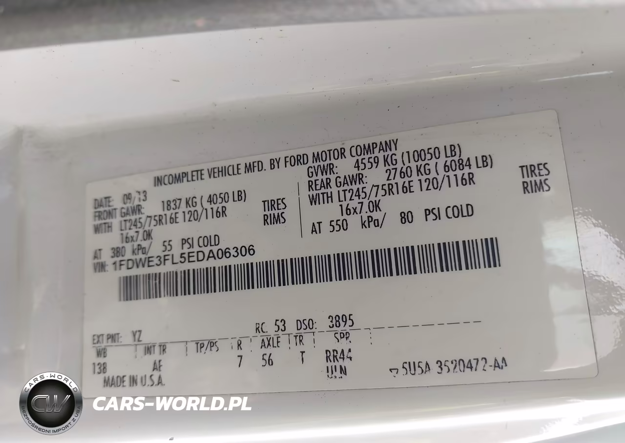 2014 Ford E-350 Cutaway VIN:1FDWE3FL5EDA06306 - 9