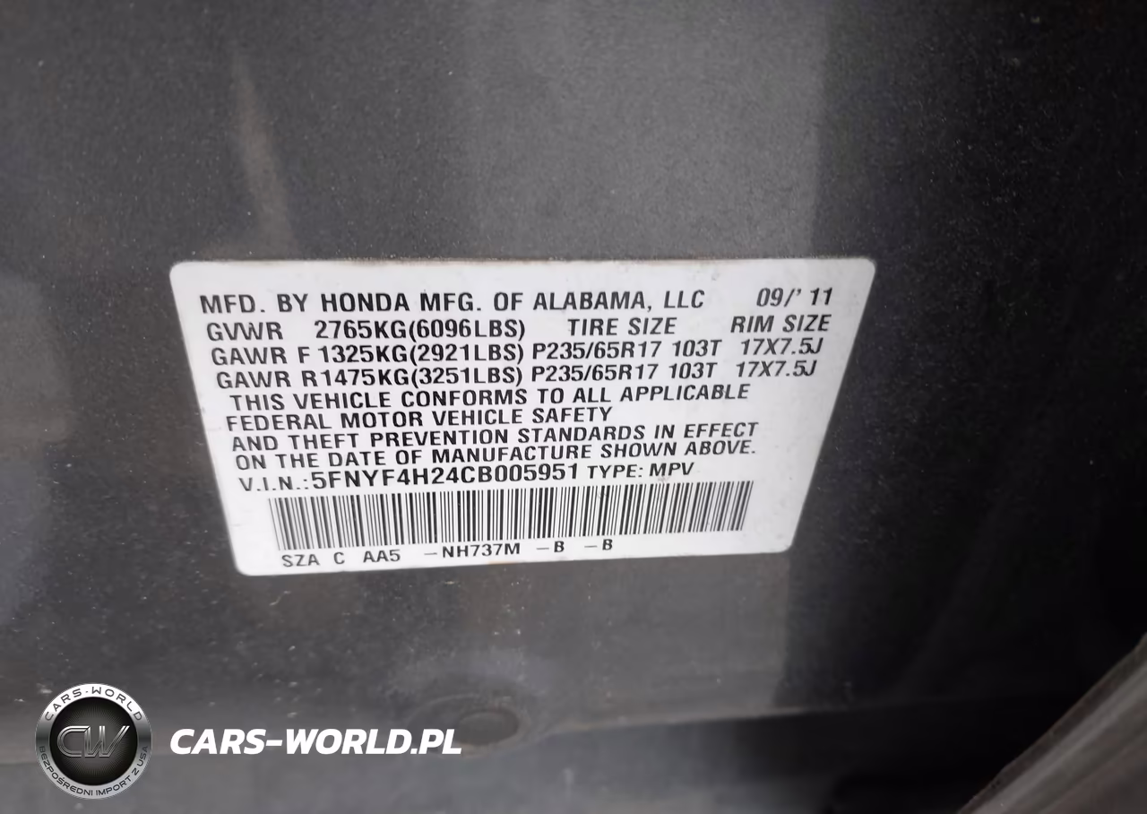 2012 Honda Pilot Lx VIN:5FNYF4H24CB005951 - 9