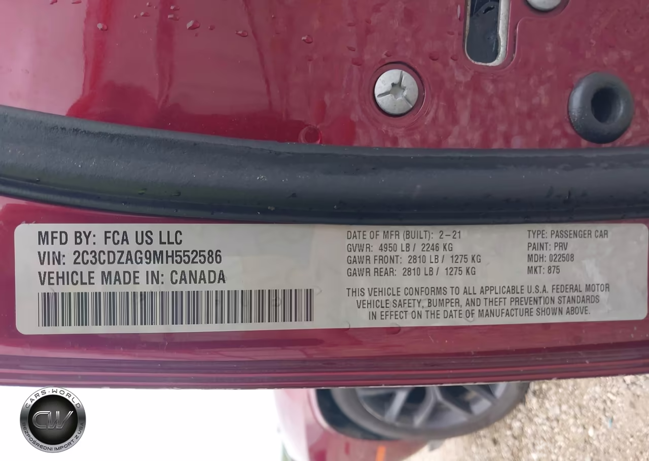 2021 Dodge Challenger Sxt VIN:2C3CDZAG9MH552586 - 9
