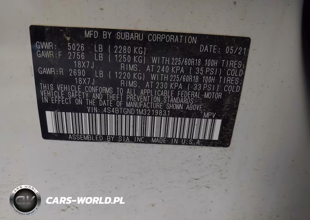 2021 Subaru Outback Limited Xt VIN:4S4BTGND1M3219831 - 9