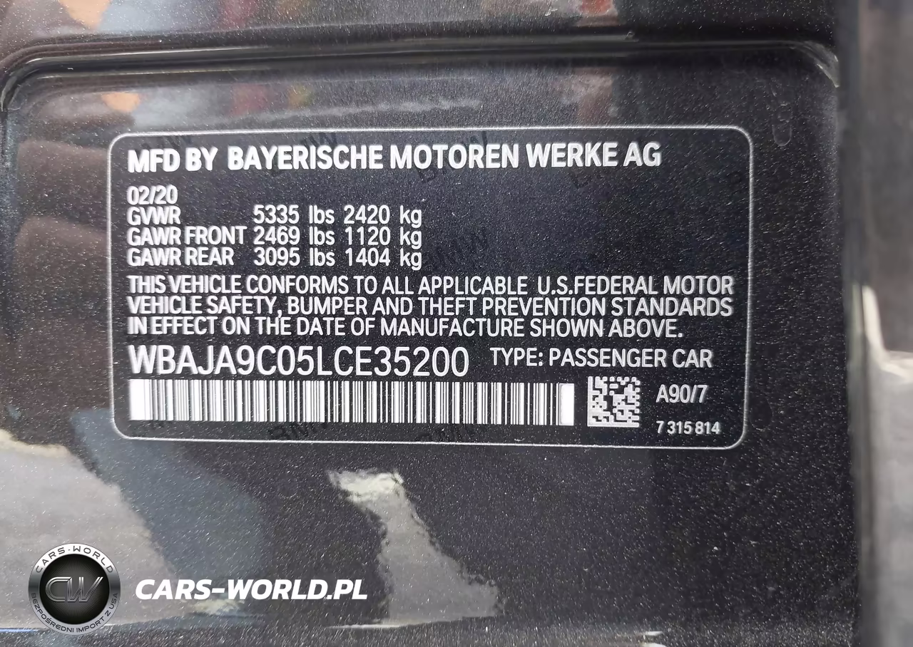 2020 BMW 530E Iperformance VIN:WBAJA9C05LCE35200 - 9