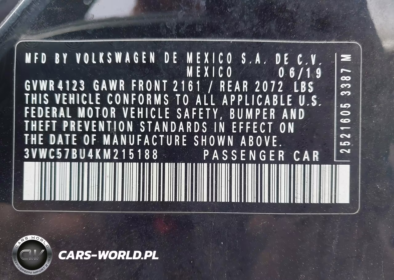 2019 Volkswagen Jetta VIN:3VWC57BU4KM215188 - 9