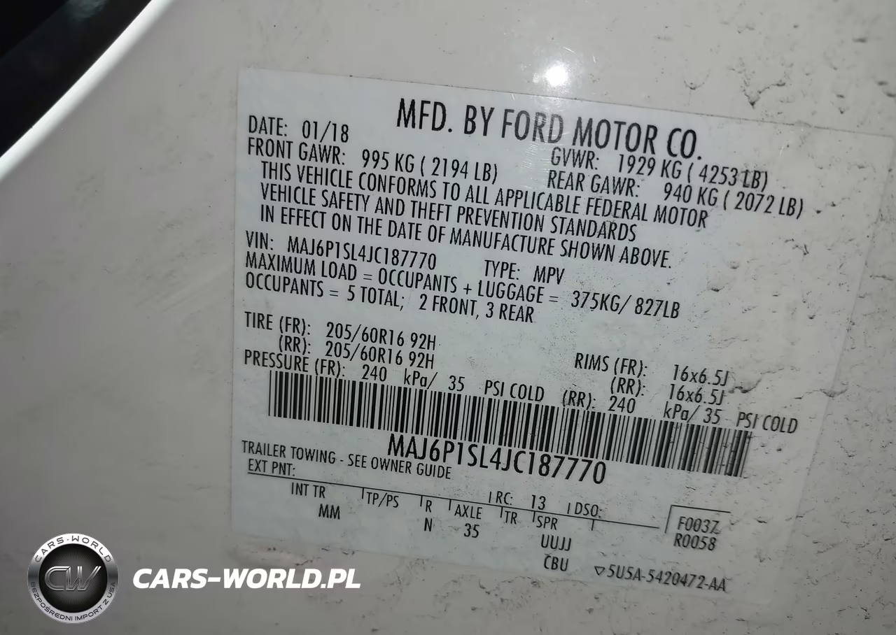 2018 Ford Ecosport S VIN:MAJ6P1SL4JC187770 - 9