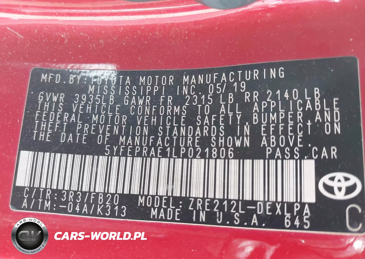 2020 Toyota Corolla Le VIN:5YFEPRAE1LP021806 - 9