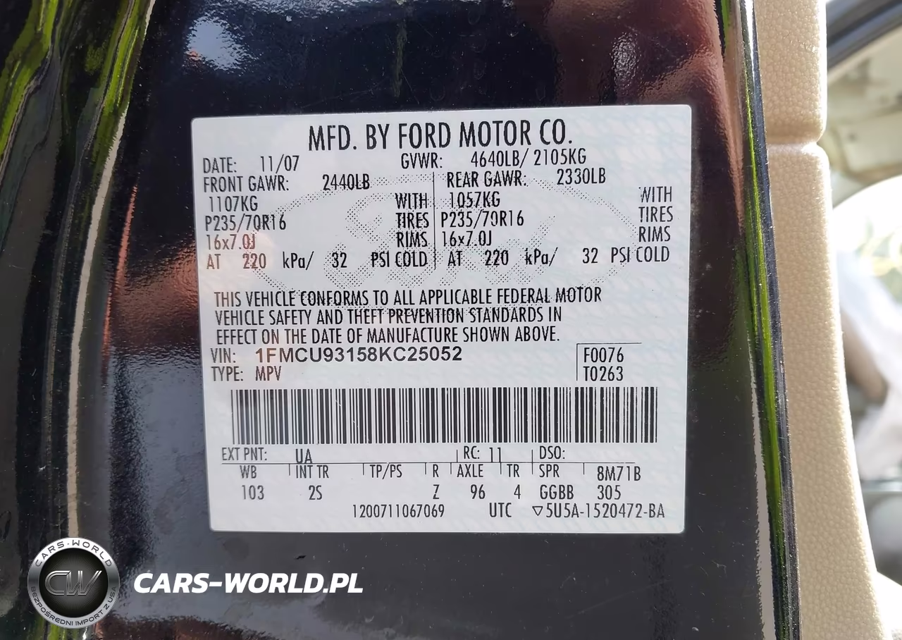 2008 Ford Escape Xlt VIN:1FMCU93158KC25052 - 9