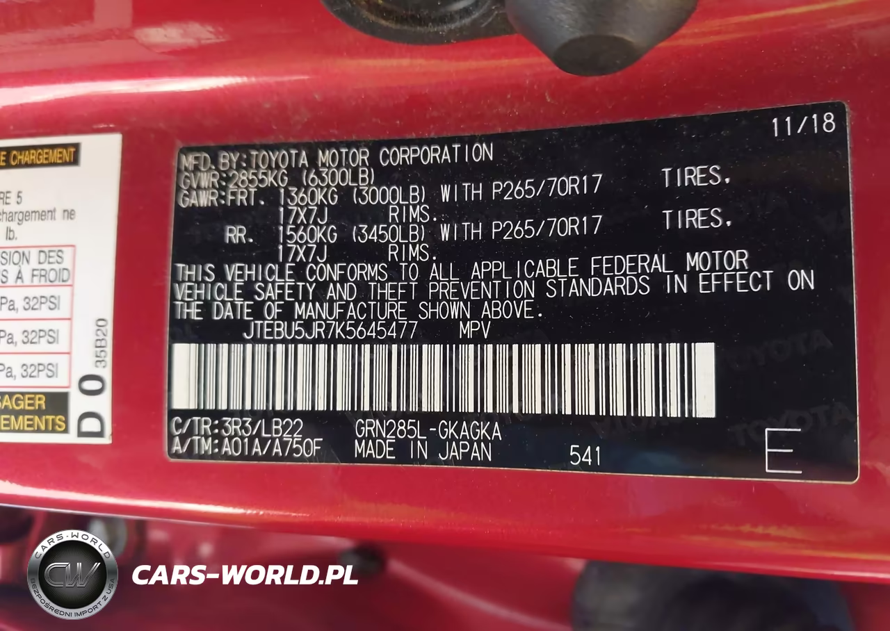 2019 Toyota 4Runner Sr5 Premium VIN:JTEBU5JR7K5645477 - 9
