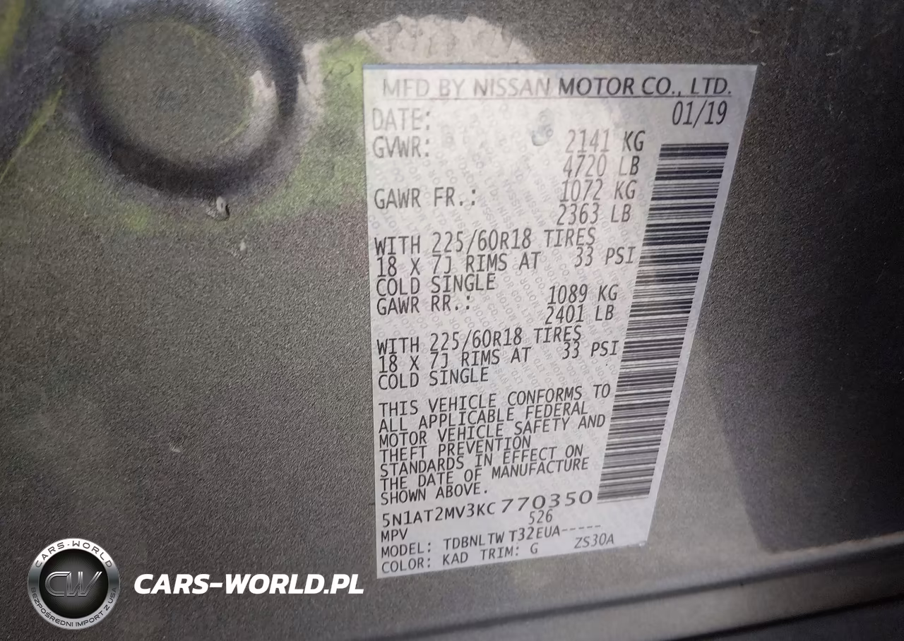 2019 Nissan Rogue Sv VIN:5N1AT2MV3KC770350 - 9