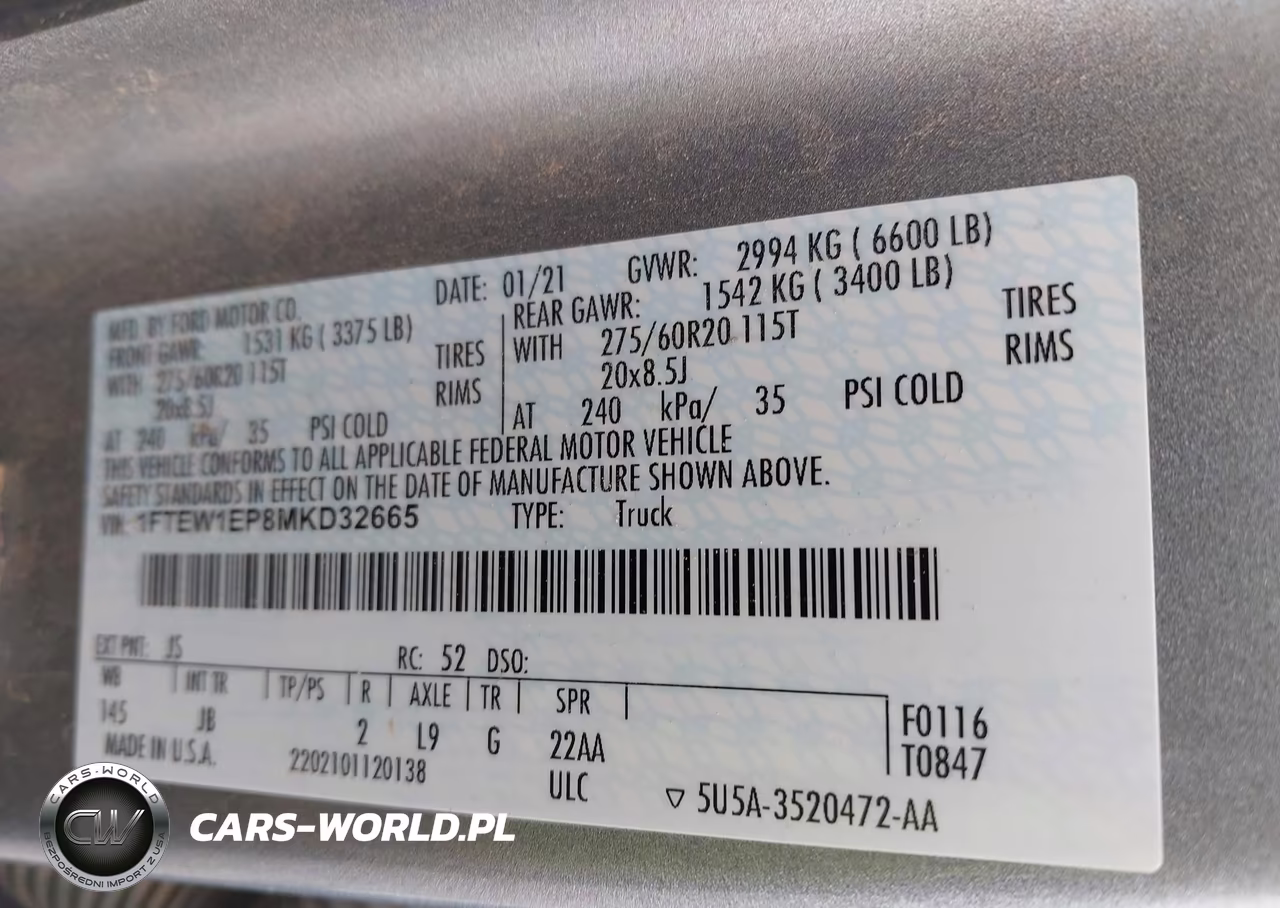 2021 Ford F-150 Xl VIN:1FTEW1EP8MKD32665 - 9