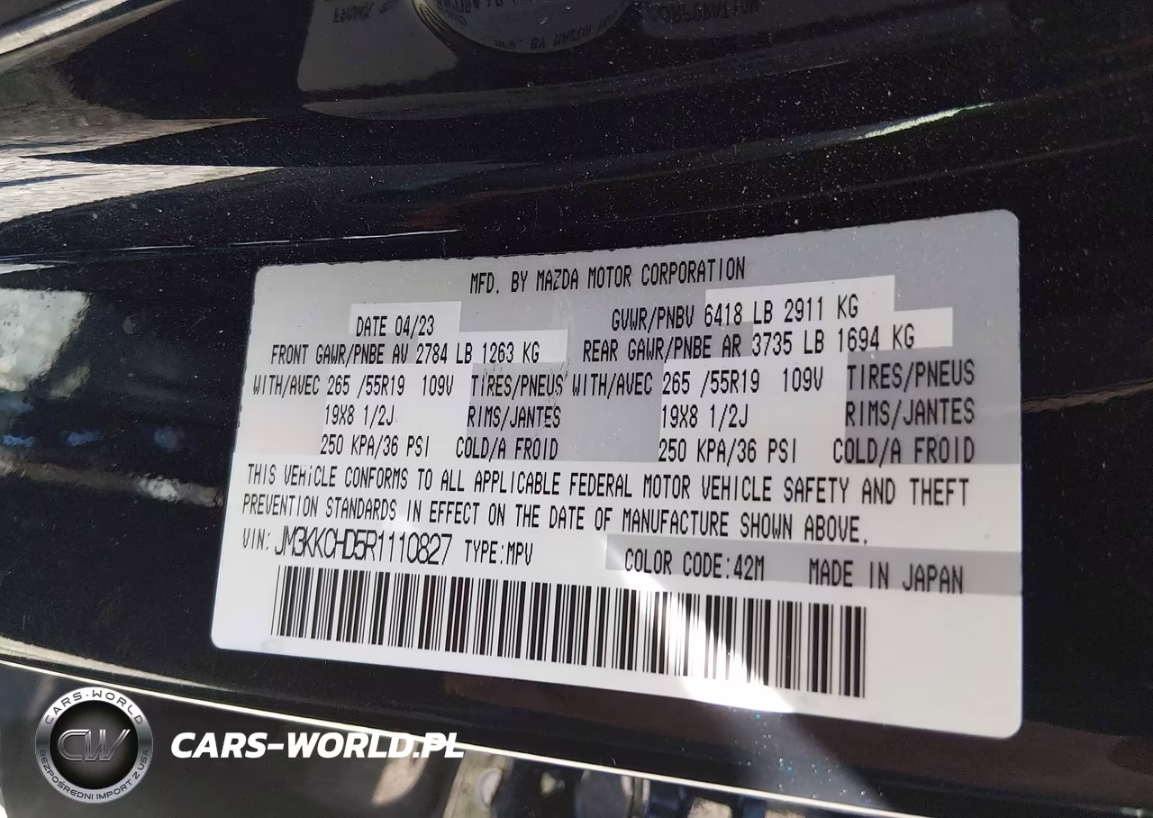2024 Mazda Cx-90 3.3 Turbo Preferred Plus VIN:JM3KKCHD5R1110827 - 9