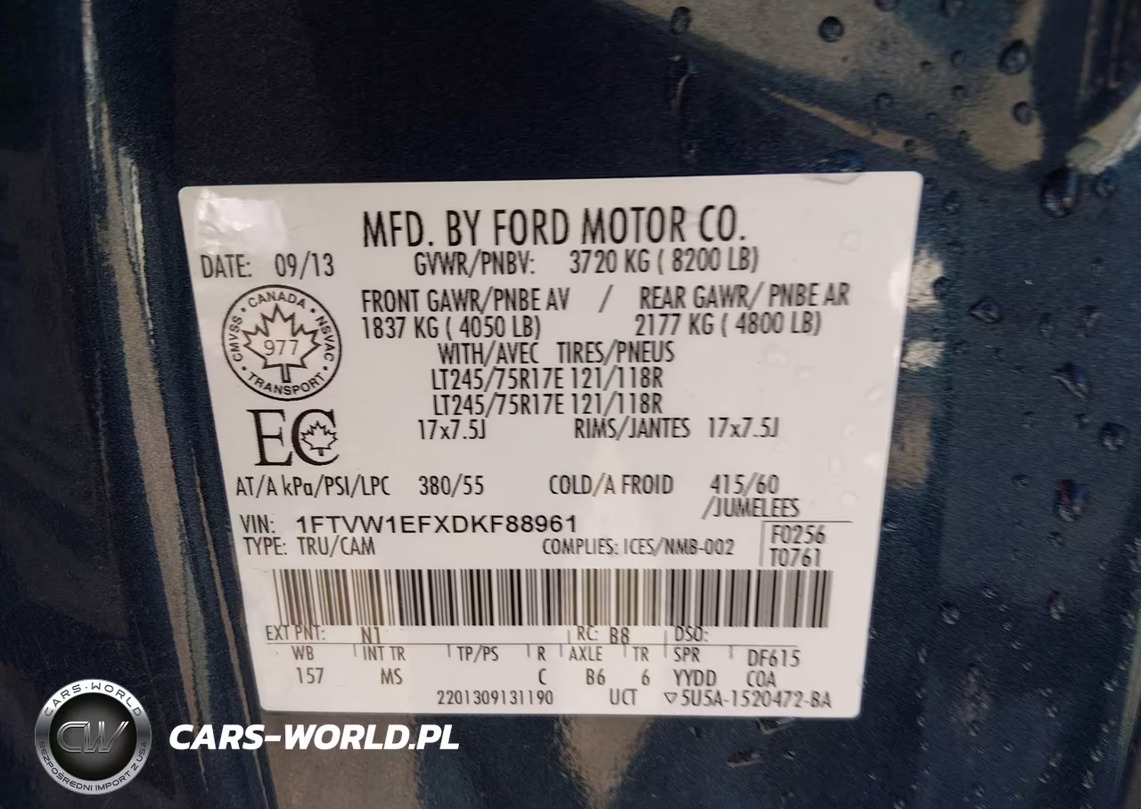 2013 Ford F-150 Xlt VIN:1FTVW1EFXDKF88961 - 9