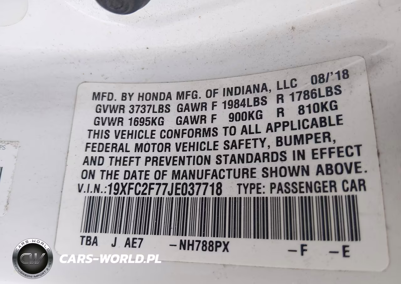 2018 Honda Civic Ex VIN:19XFC2F77JE037718 - 9